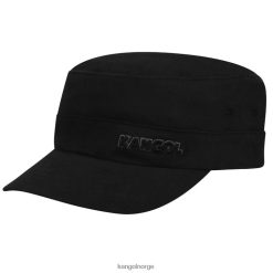 accessoires 8800Z259 Kangol zwart uniseks legerpet van katoenen keperstof