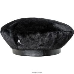 accessoires 8800Z403 Kangol effen zwart uniseks baret van imitatiebont