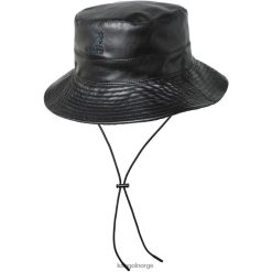 accessoires 8800Z544 Kangol zwart uniseks omkeerbare emmer van imitatieleer