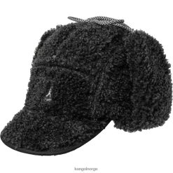 accessoires 8800Z912 Kangol zwart uniseks faux shearling utility flap cap