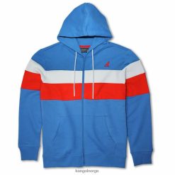 kleding 8800Z1121 Kangol paleis blauwe combo uniseks hoodie met gekleurde strepen en rits