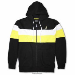 kleding 8800Z1122 Kangol zwarte combi uniseks hoodie met gekleurde strepen en rits