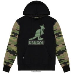 kleding 8800Z1133 Kangol zwart/leger uniseks hoodie met contrasterende camouflage