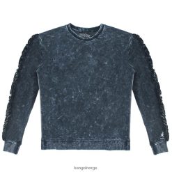 kleding 8800Z1174 Kangol zwarte schoonheid vrouwen popover met acid wash en ruches