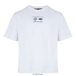 kleding 8800Z1199 Kangol wit uniseks ruimteraket grafisch T-shirt