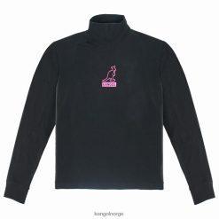 kleding 8800Z1211 Kangol zwart uniseks folie T-shirt met lange mouwen